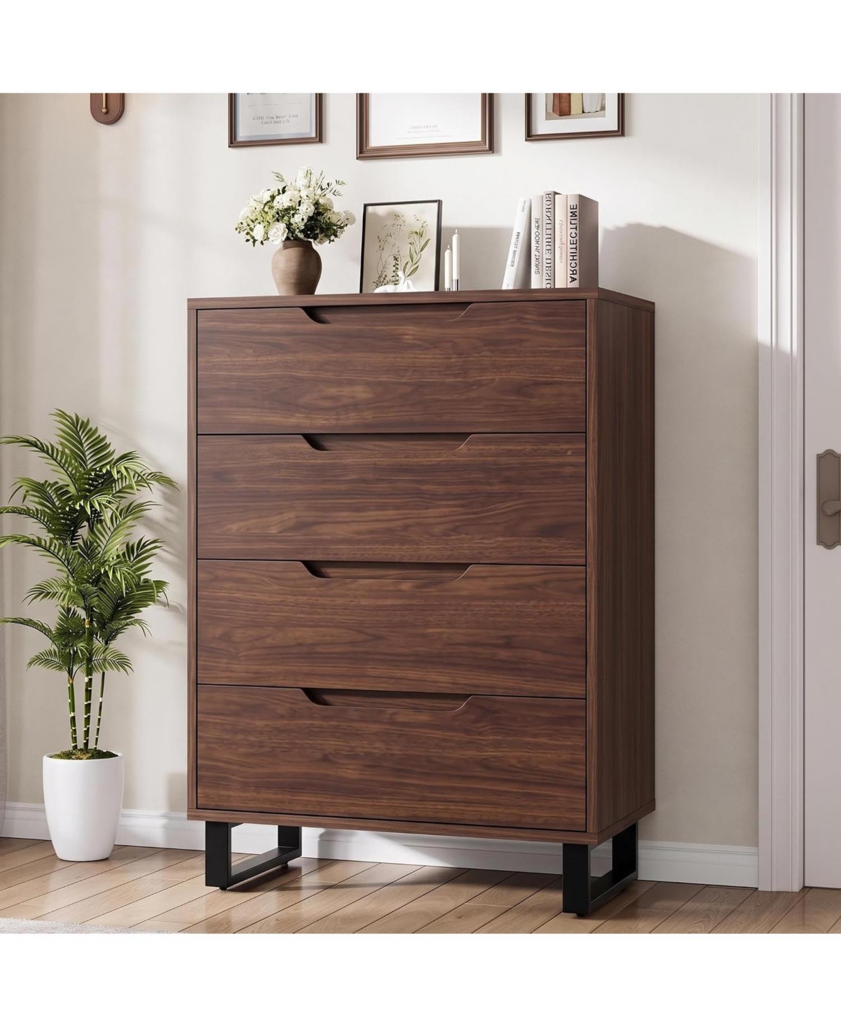 gaomon 4 Dresser for Bedroom, 41.7 in Vertical Dresser Drawer with Storage freestanding vertical drawer with storage