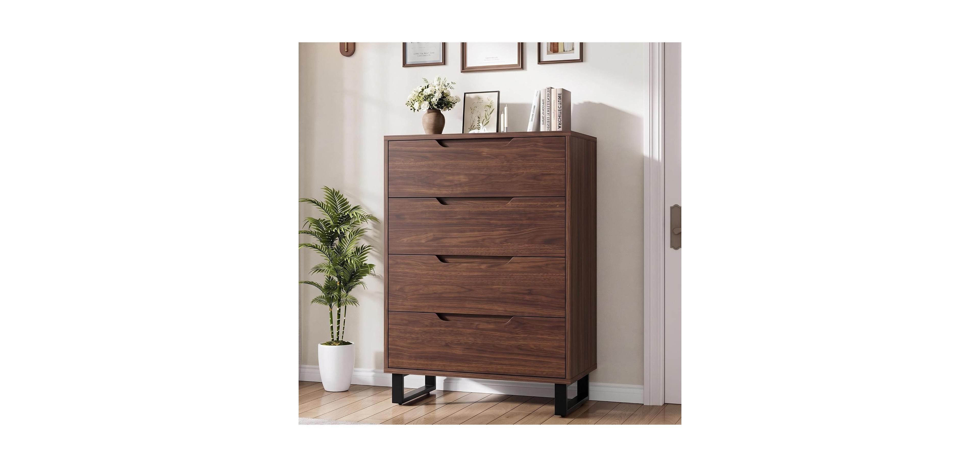 gaomon 4 Dresser for Bedroom, 41.7 in Vertical Dresser Drawer with Storage freestanding vertical drawer with storage