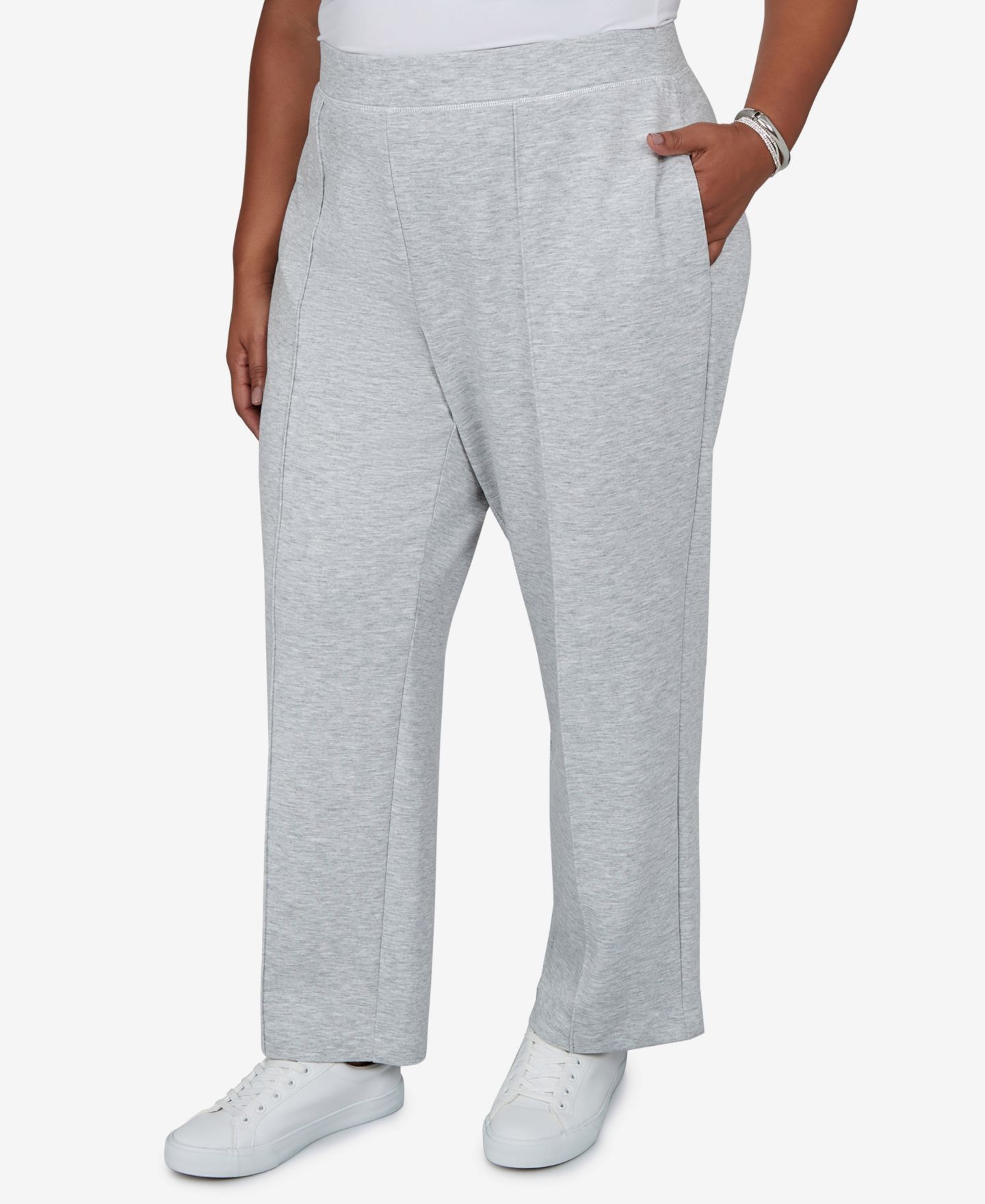 Женские брюки Alfred Dunner Plus Size Wide-Leg Pull-On, цвет: Granite — фото 2
