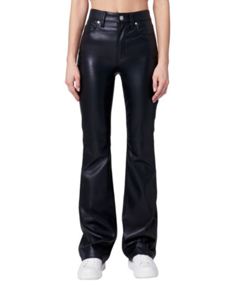 Женские брюки Blank NYC Trade Mark High-Waisted Flare Faux Leather, цвет: Чёрный