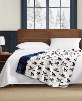 Ski Patrol Printed Plush Throw, 70" X 60"