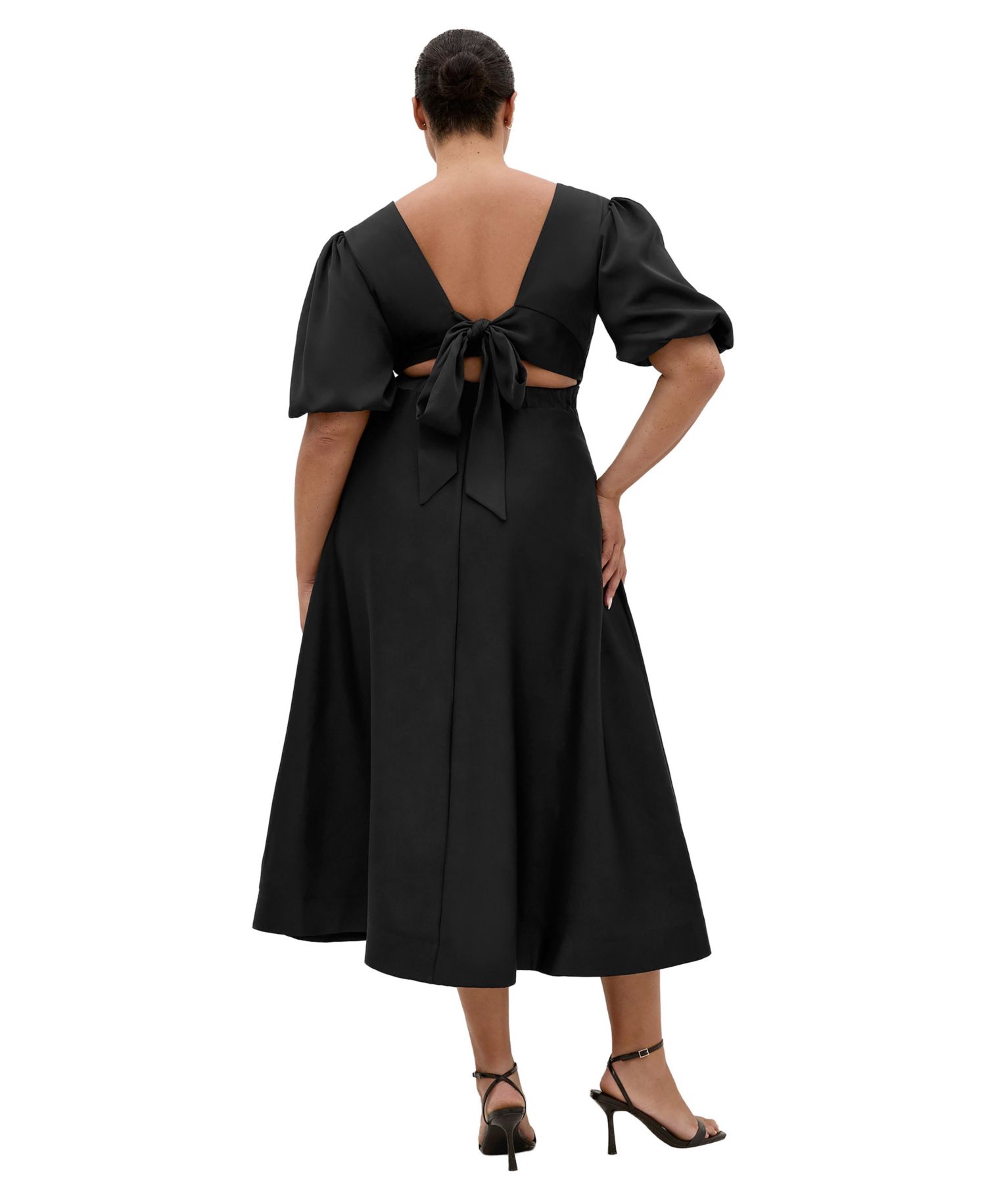Plus Size Lula Puff Sleeve Midi Dress