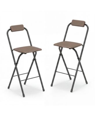 Foldable PP Bar Height Stool Set with Anti-Slip Footrest
