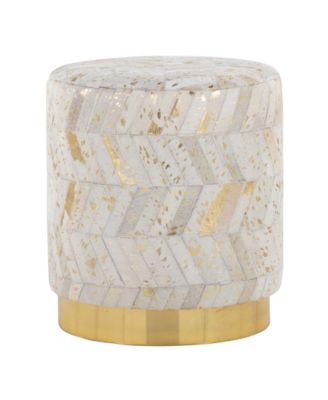 Oro 18" Upholstered Contemporary Glam Ottoman