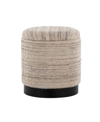 Tahoe 17.75" Handwoven Wool Band Storage Ottoman