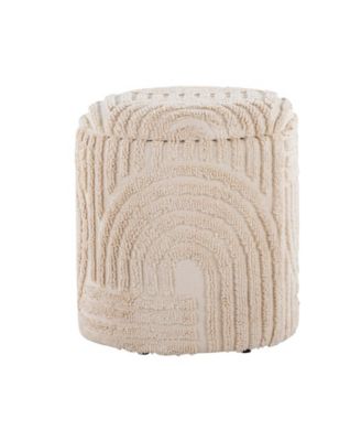 Tahoe 18" Cotton Textured Storage Ottoman