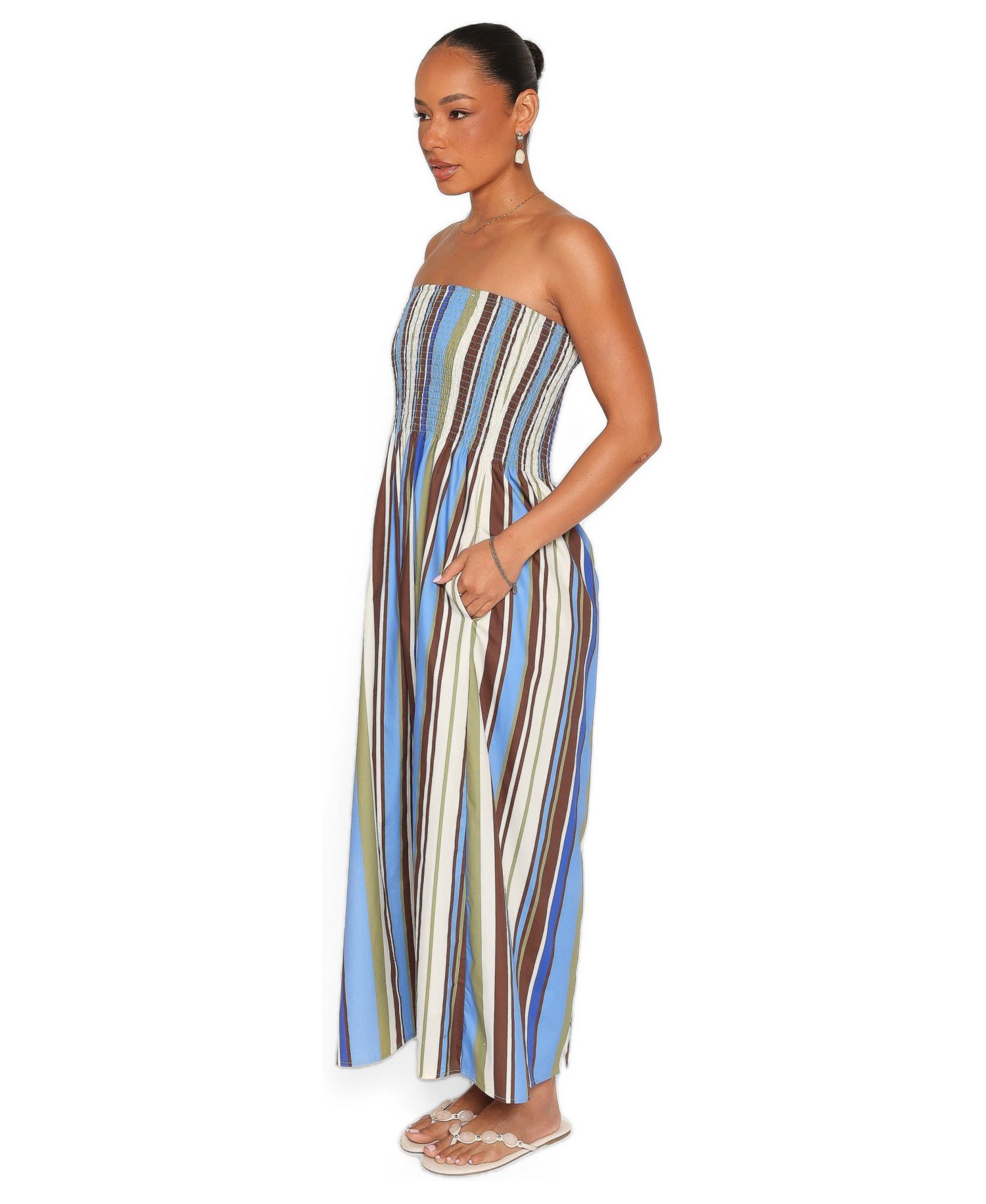 Women's Nella Strapless Striped Maxi Dress