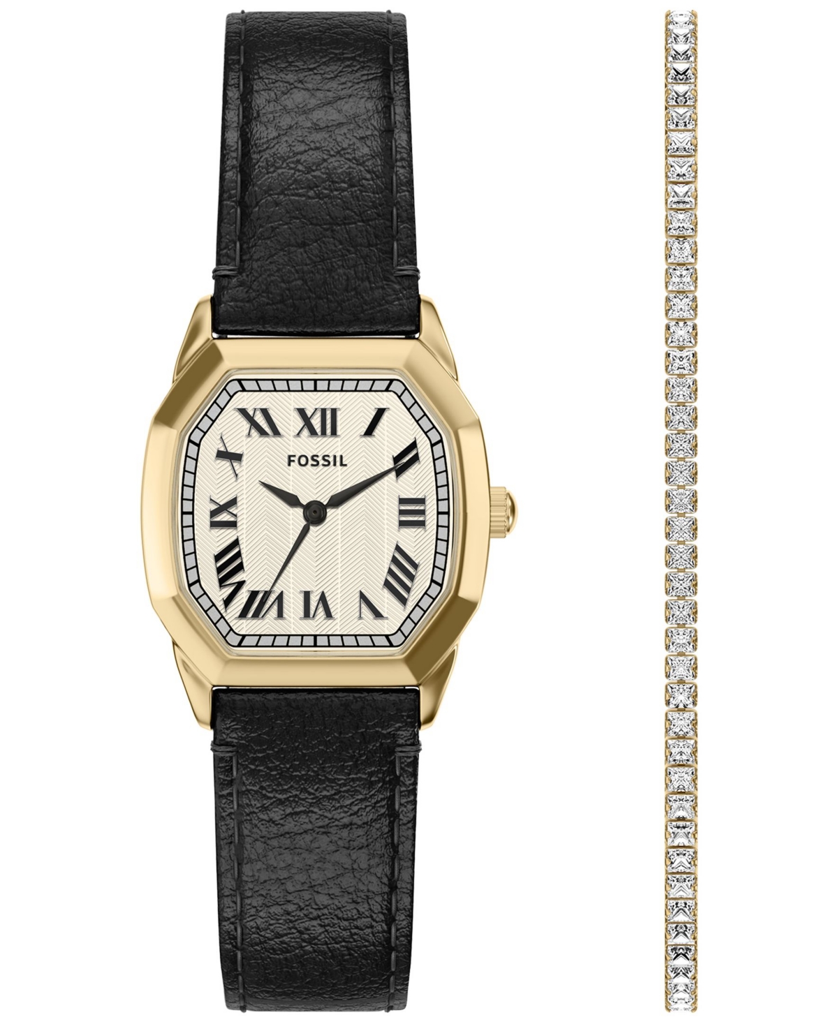 Fossil Women's Water-Resistant Quartz Analog Black Leather Watch, 27mm - Black