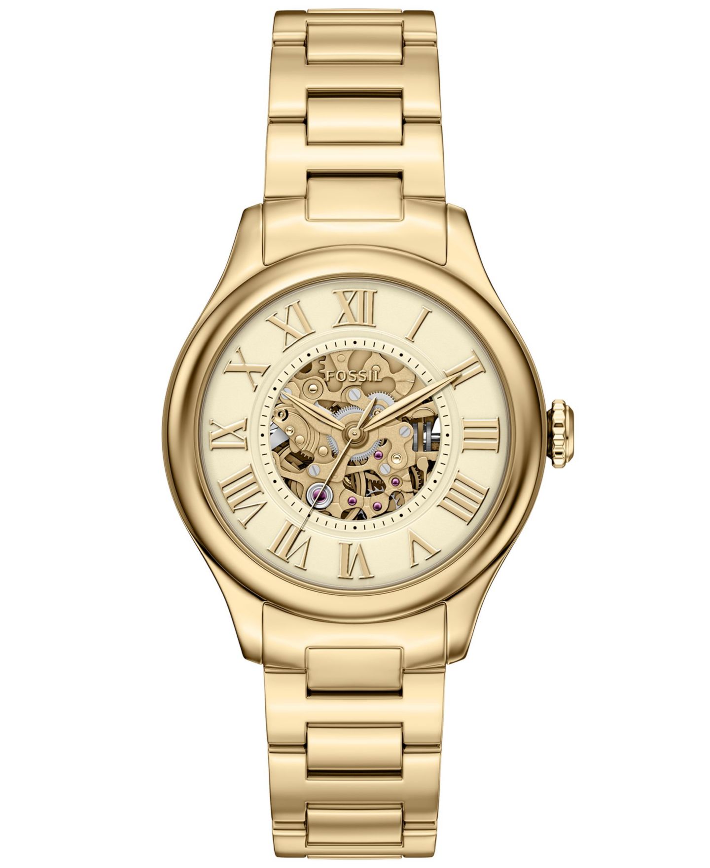 Женские часы Fossil Automatic Water-Resistant Gold Stainless Steel Bracelet Watch 36mm — фото 1