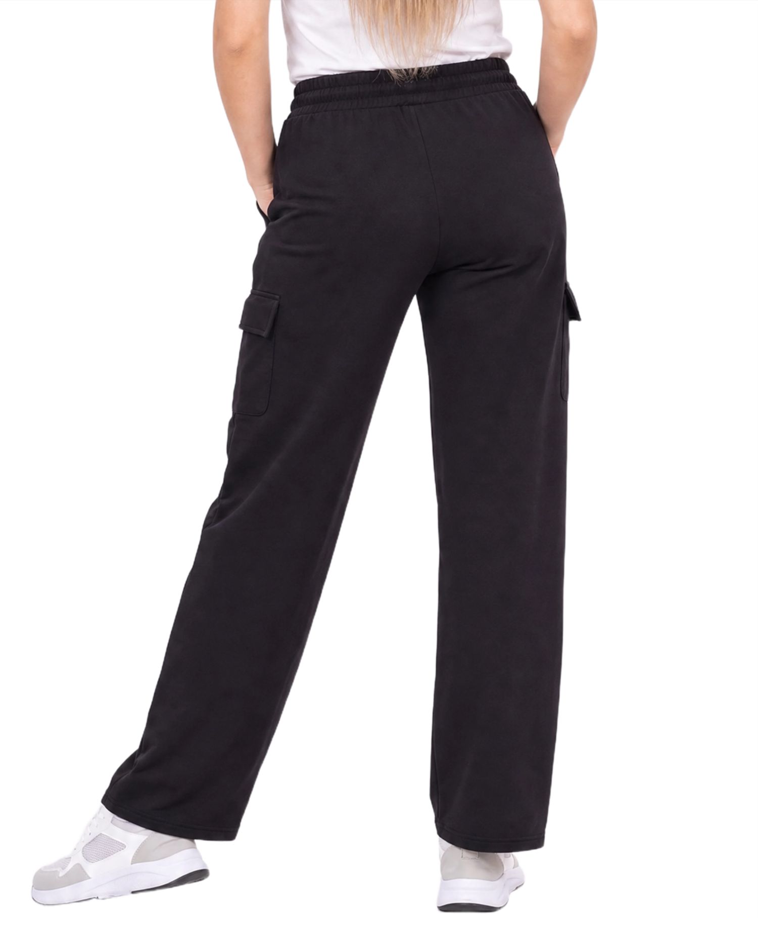 Petite Wide Leg Cargo Fleece Pants