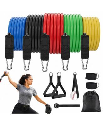 5 Level Adjustable Resistance Bands Set for Full Body Workout