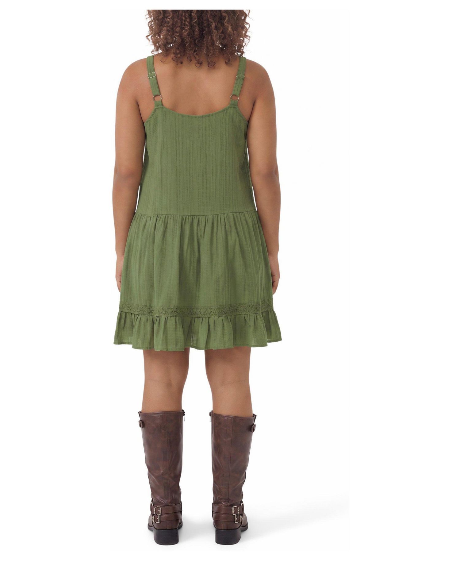 Plus Size Drop-Waist Lace-Trim Mini Dress