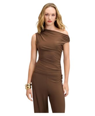Women's One-Shoulder Ruched Matte Jersey Top