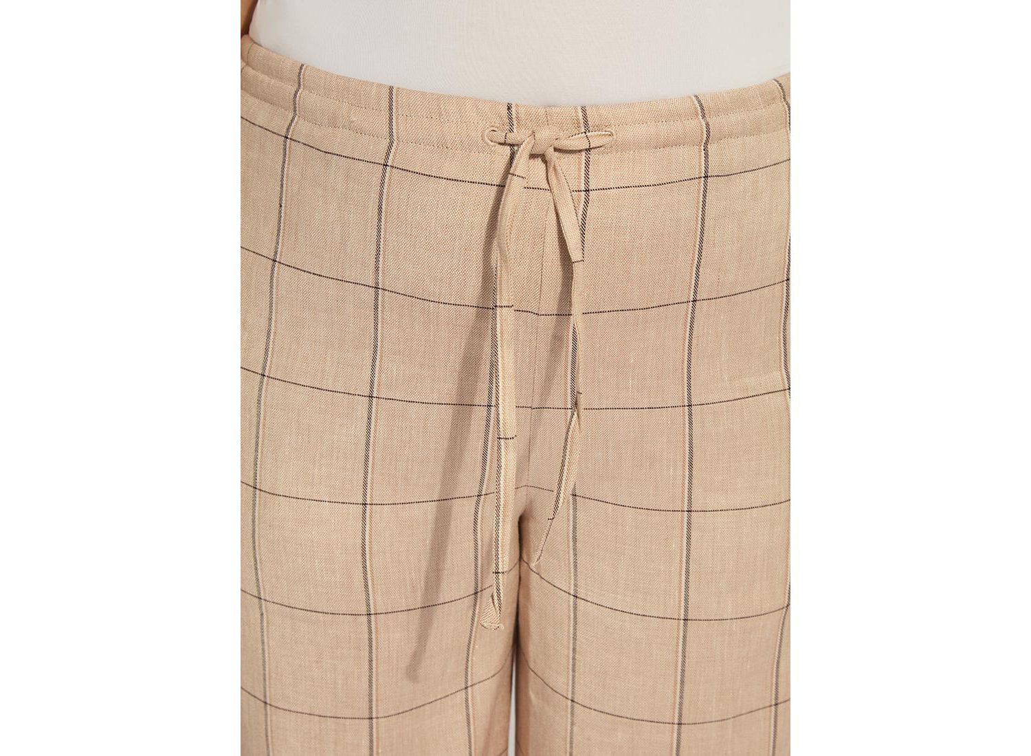 Plus Size Nixie Drawstring Wide-Leg Linen-Blend Pants