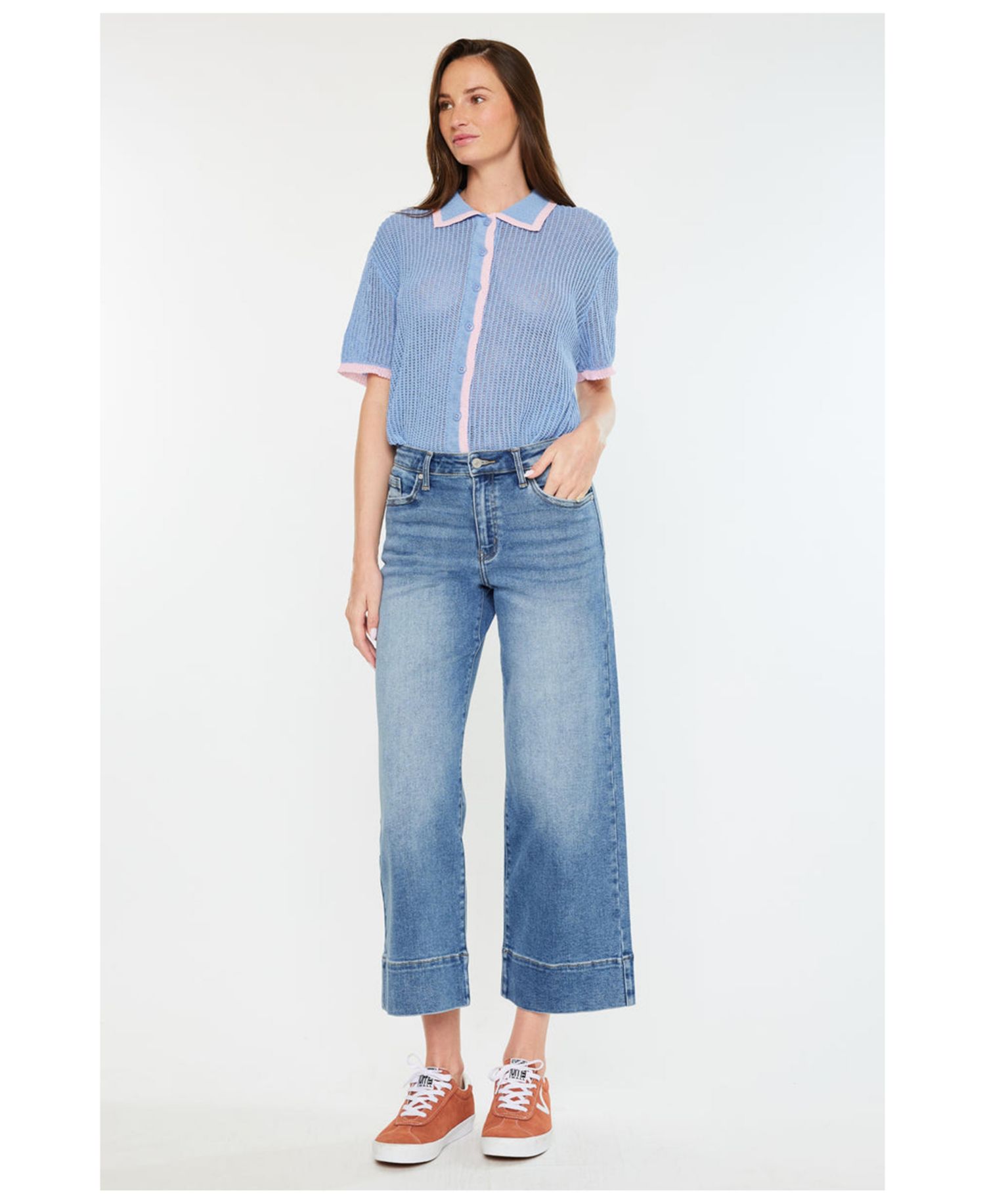 Women's Kells High-Rise Wide-Leg Cropped Jeans