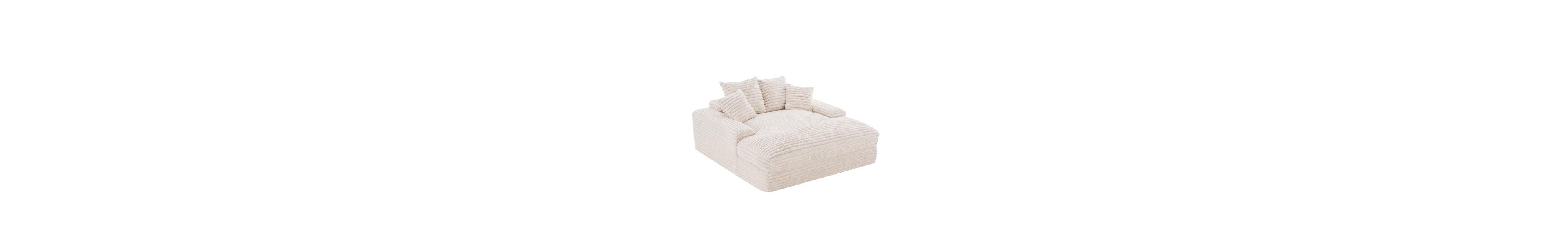 Flynama Beige Oversized Corduroy Chaise Lounge Sofabed, 4 Washable Pillows