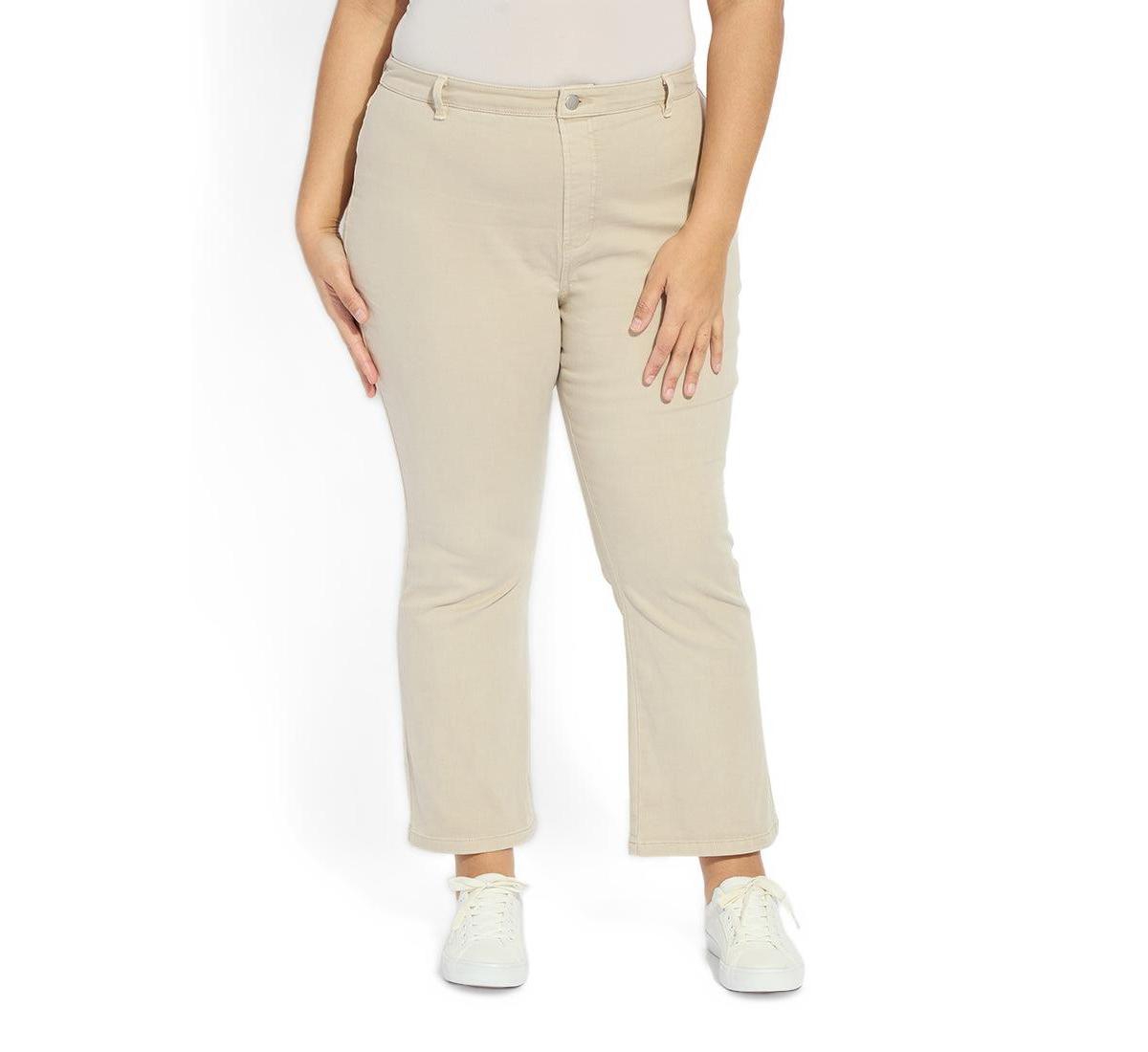 Lysse Plus Size Ankle Estelle Everyday Flare Denim Curvy, 27" Inseam - Asutex crisp chino.