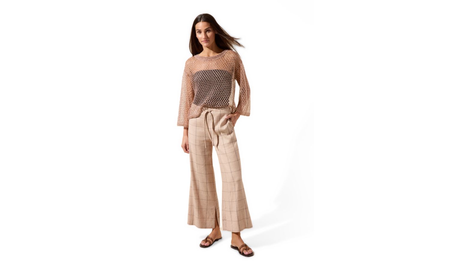 Women's Nixie Wide-Leg Linen-Blend Drawstring Pants