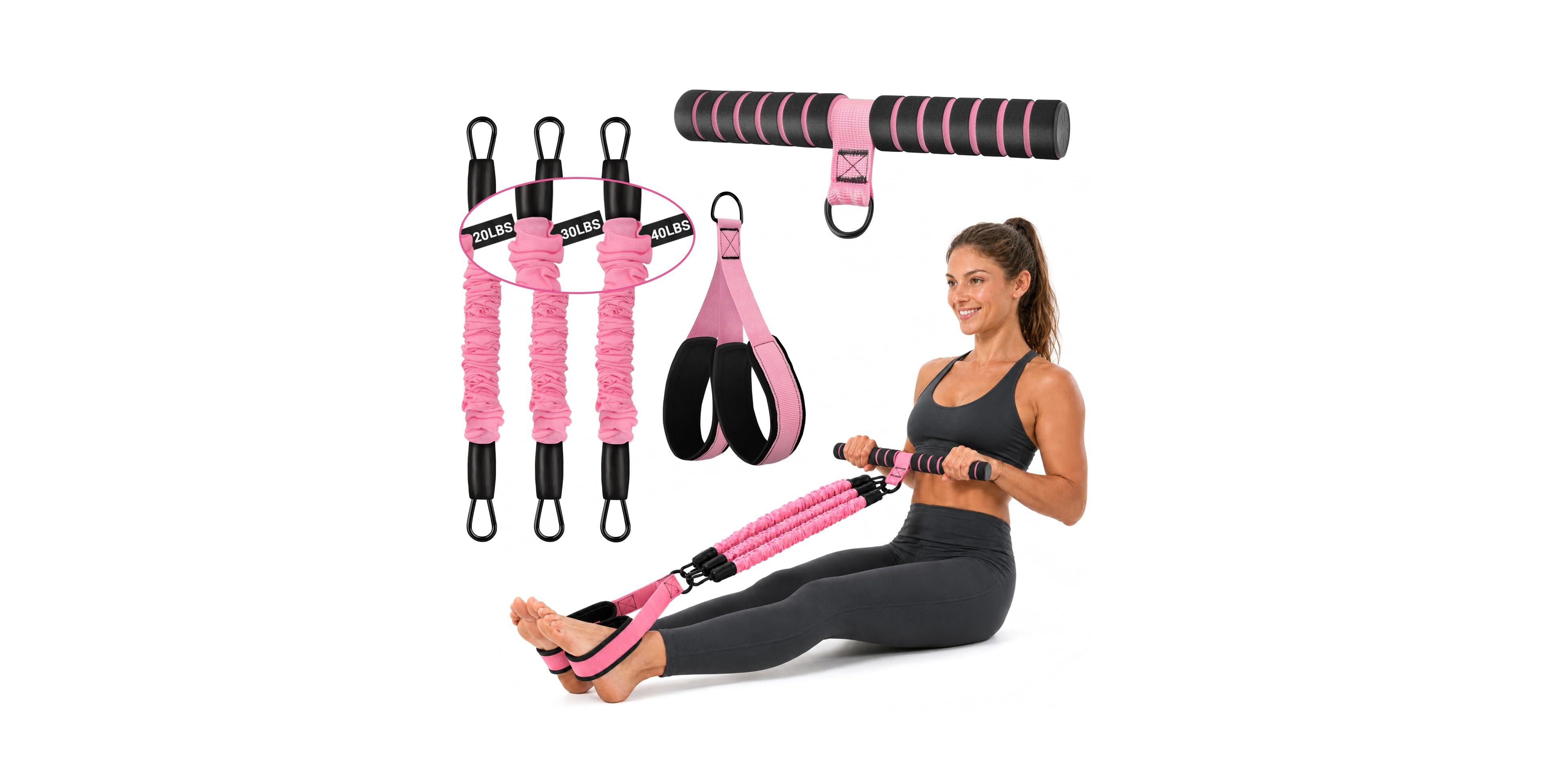 Sportneer 90lbs Adjustable Pedal Resistance Band Set With Handles For Full Body Home Gym Workout