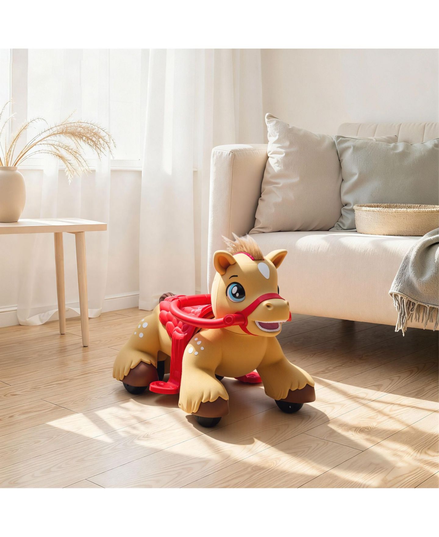 Детская игрушка SEVORLEY Battery-Powered 12V Rocking Ride-On Toy, Ages 1.5-3 Years, цвет: Золотой — фото 9