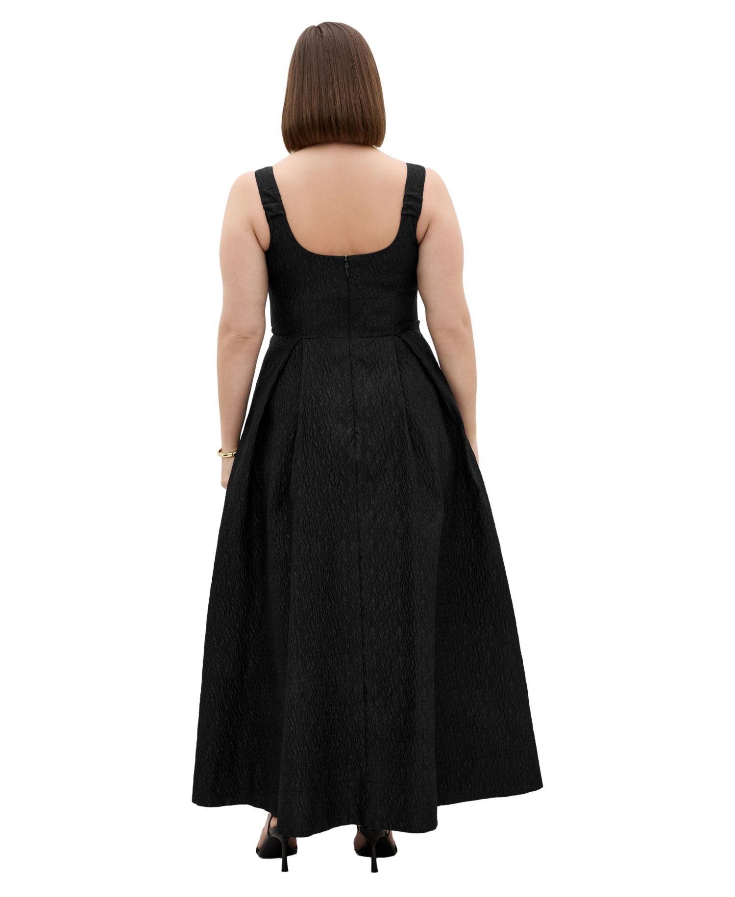 Plus Size Estrella Jacquard A-Line Maxi Dress