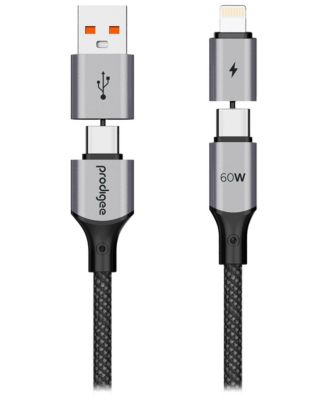 Energee 60W 4-in-1 Charging Cable Compatible with iOS and Android
