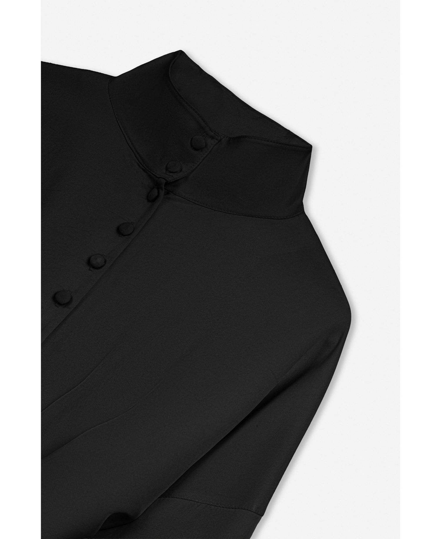 Women's Long-Sleeve Button-Up Tie-Detail Blouse