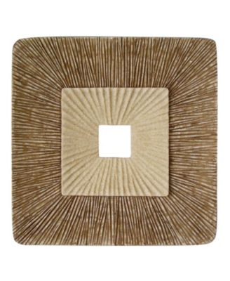 19" X 19" Geometric Sandstone Square Hanging Wall Decor