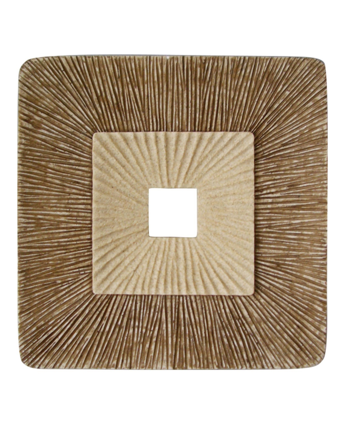 HomeRoots 19" X 19" Geometric Sandstone Square Hanging Wall Decor