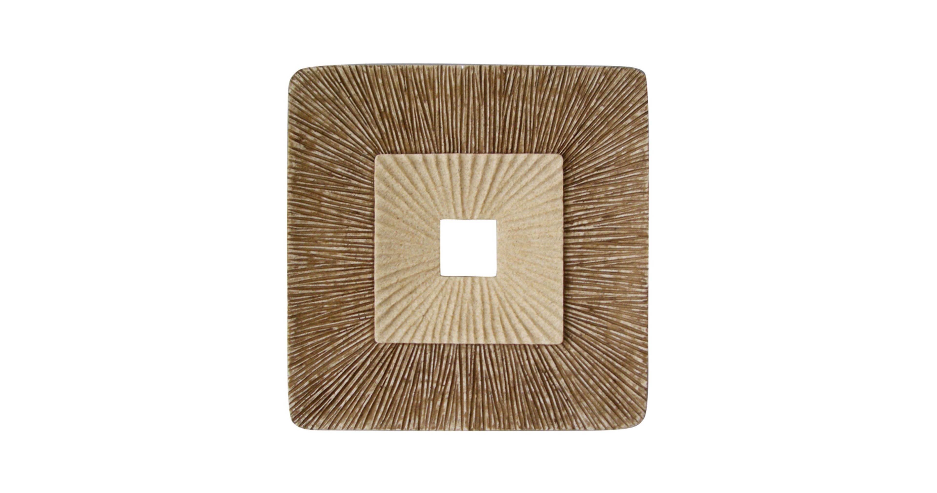 HomeRoots 19" X 19" Geometric Sandstone Square Hanging Wall Decor