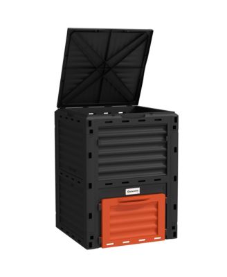 Garden Compost Bin 80 Gallon Outdoor Large Capacity Composter Fast Create Fertile Soil Aerating Box, Easy Assembly