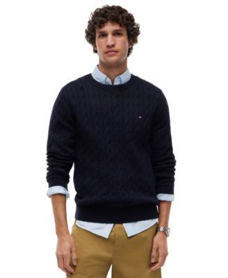 Men's Classic Cotton Cable Crewneck Sweater