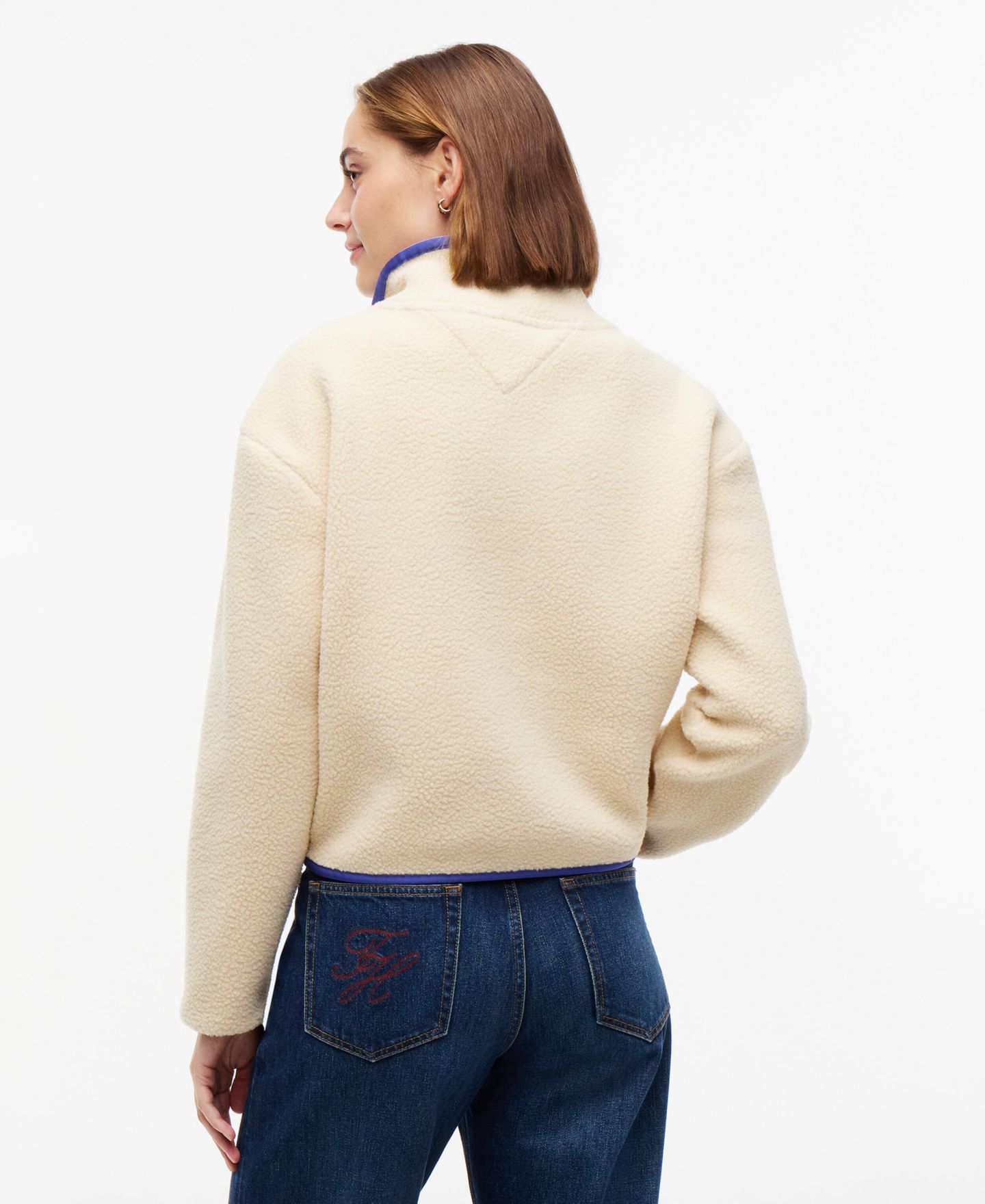 Женская куртка Tommy Hilfiger Funnel Neck Long-Sleeve Fleece, цвет: Слоновая кость — фото 4