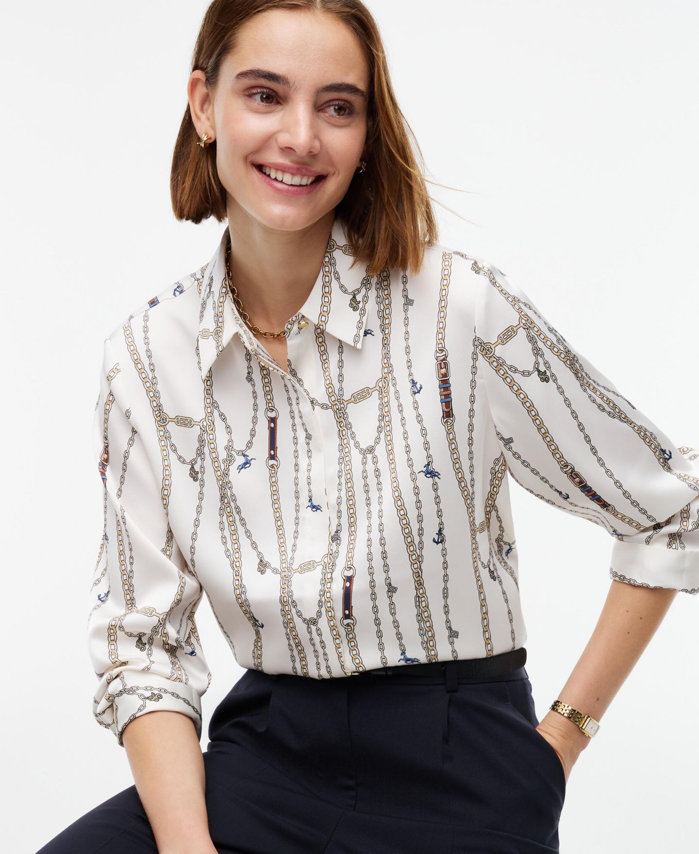 Женская блузка Tommy Hilfiger Fluid Floral-Print Long-Sleeve Blouse, цвет: Слоновая кость — фото 3