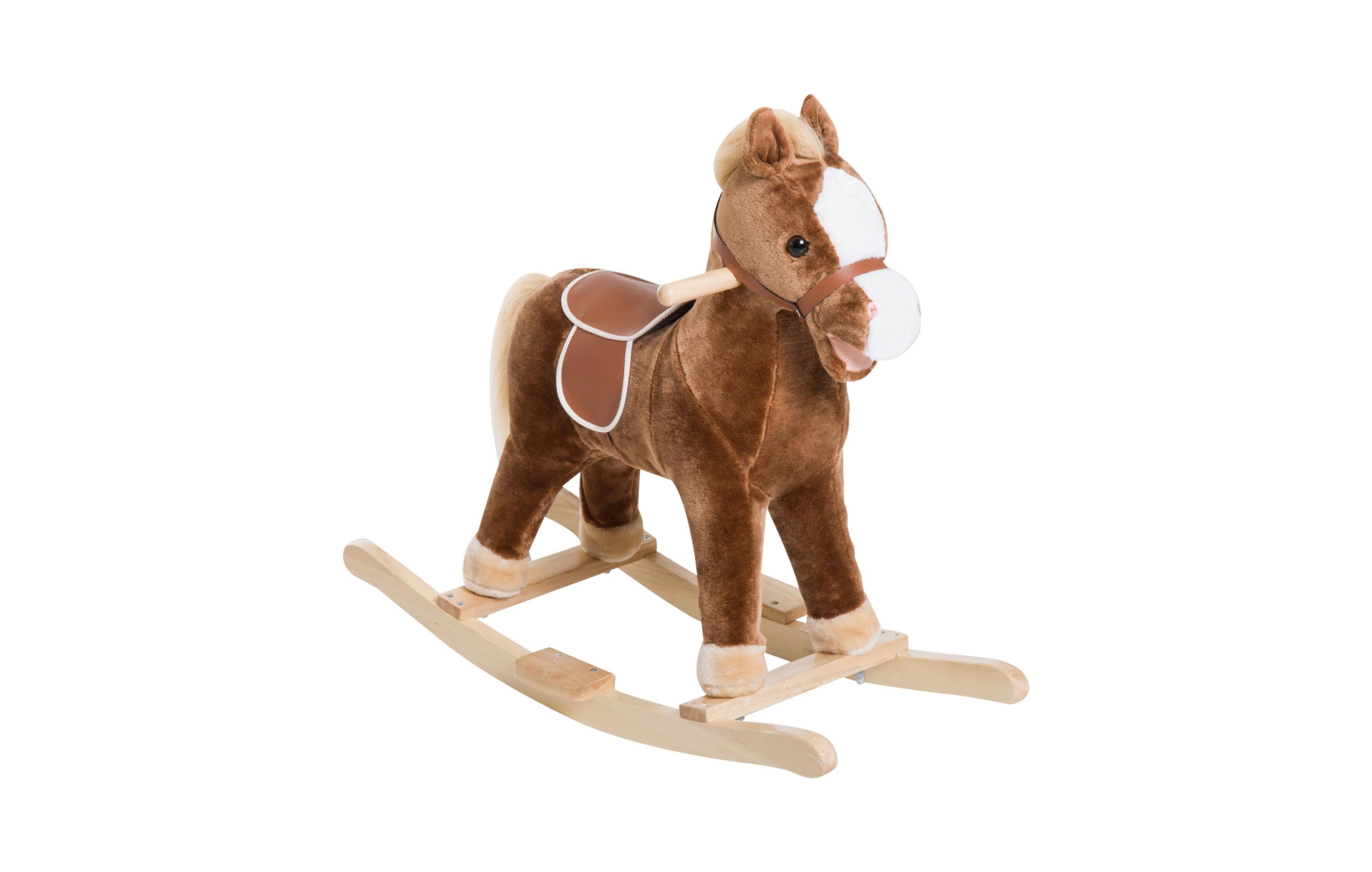 Sevorley Rocking Horse Plush Interactive Ride-On Toy, Ages 3+