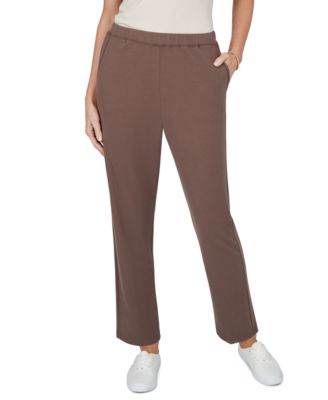 Petite Pull-On Straight Mid-Rise Pants