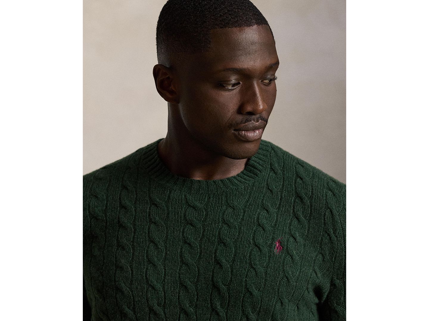 Мужской свитер Polo Ralph Lauren Cable-Knit, цвет: Сосновый меланжевый — фото 3