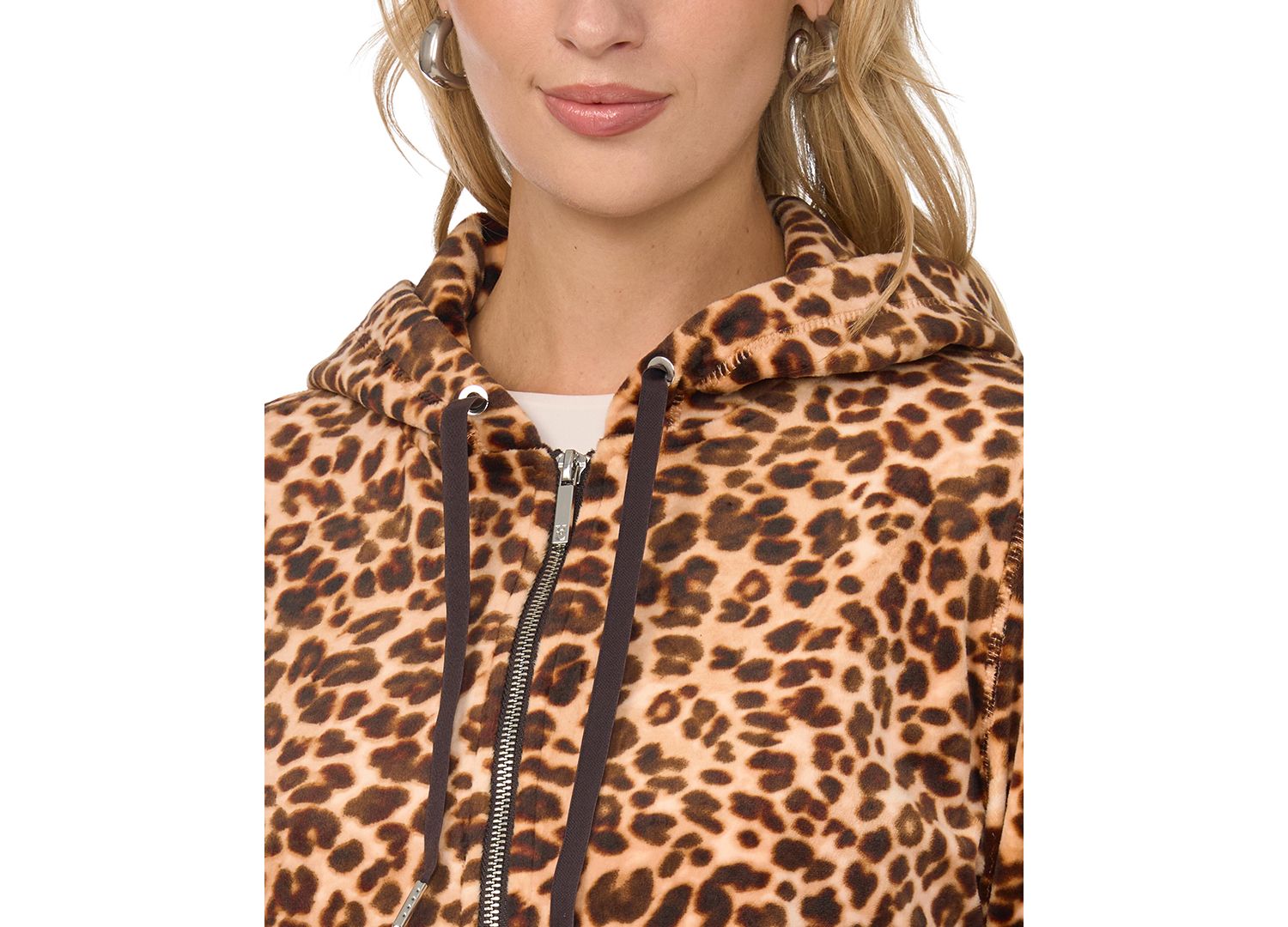 Women's Leopard-Print Zip Front Hoodie