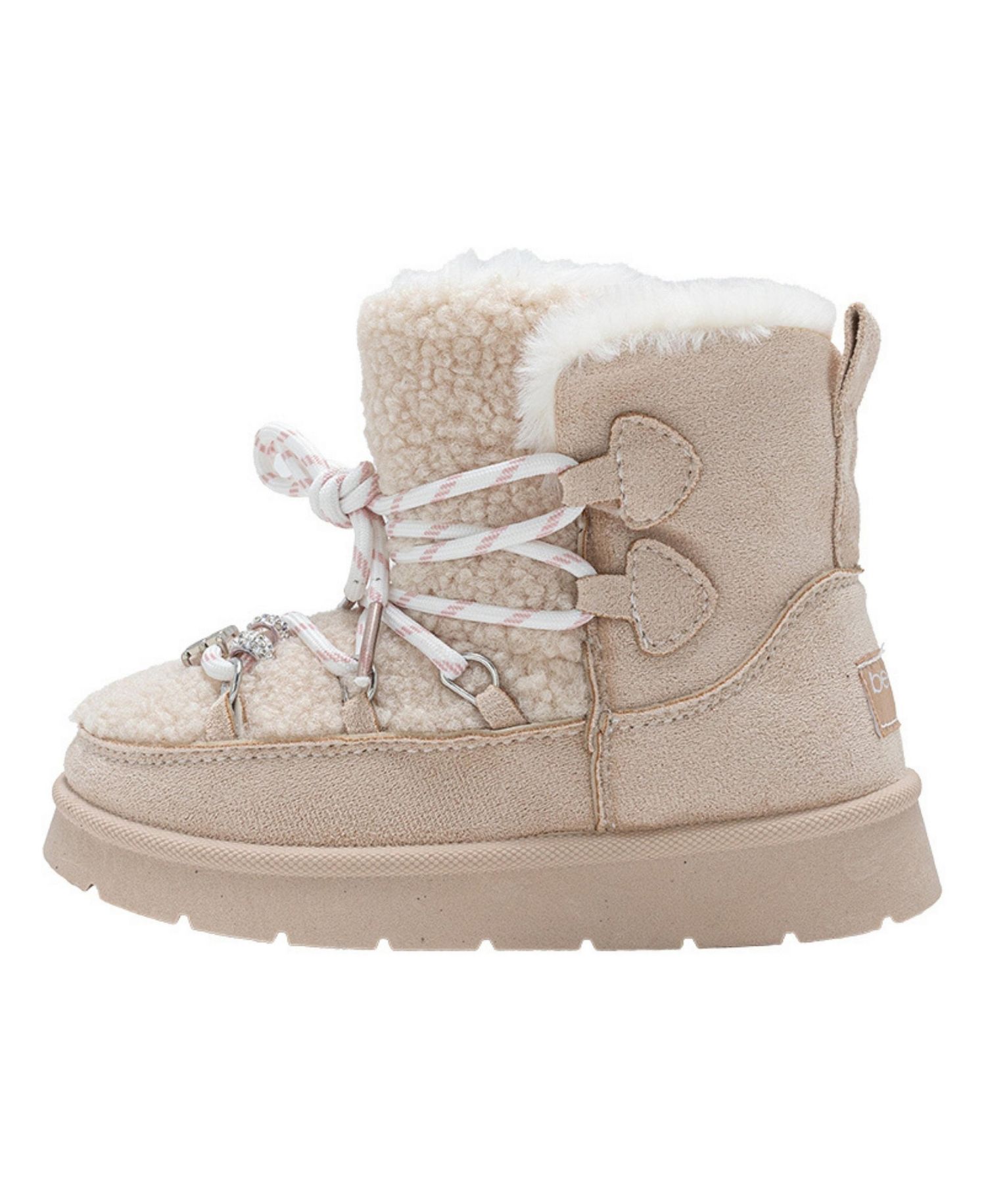 Girl's Faux Shearling Lace Up Winter Boots