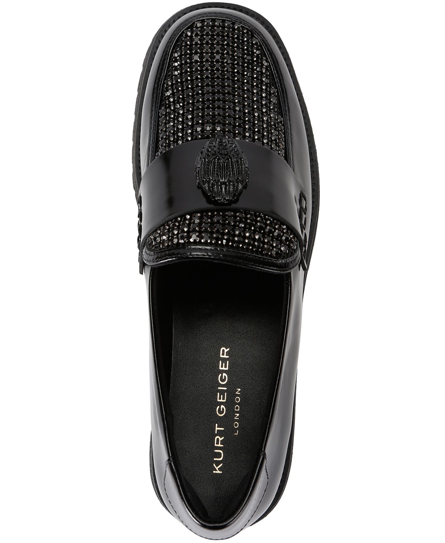 Женские лоферы Kurt Geiger London Eagle с кристаллами без застёжки, цвет: Чёрный — фото 4