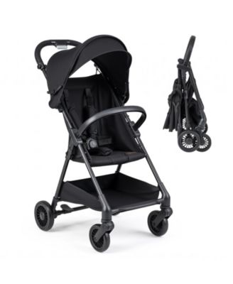 Lightweight Travel Stroller w/ Canopy Under-Seat Basket and One-Hand Fold