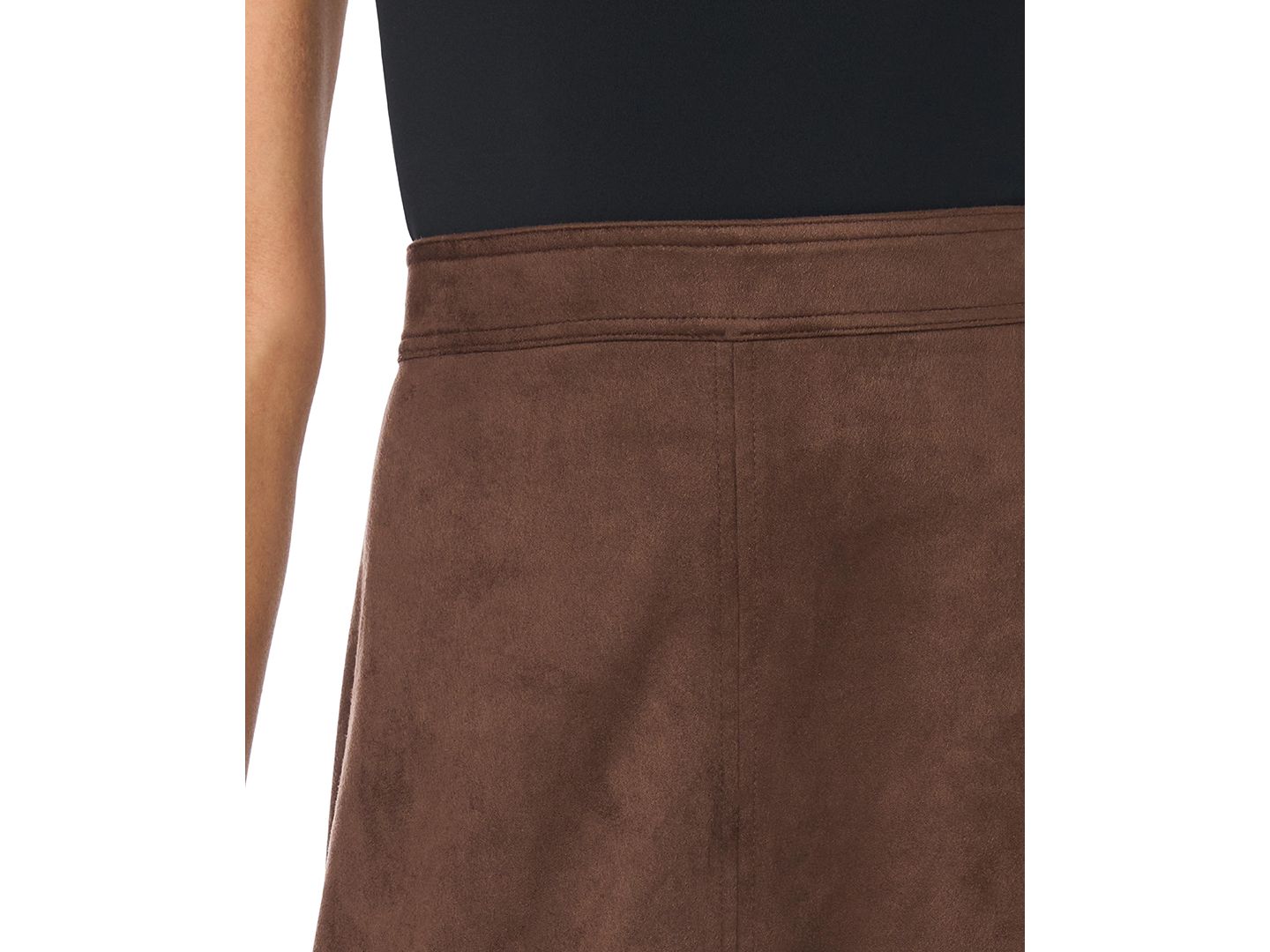 Женская юбка Vince Camuto Faux-Suede A-Line Maxi, цвет: Бордовый — фото 3