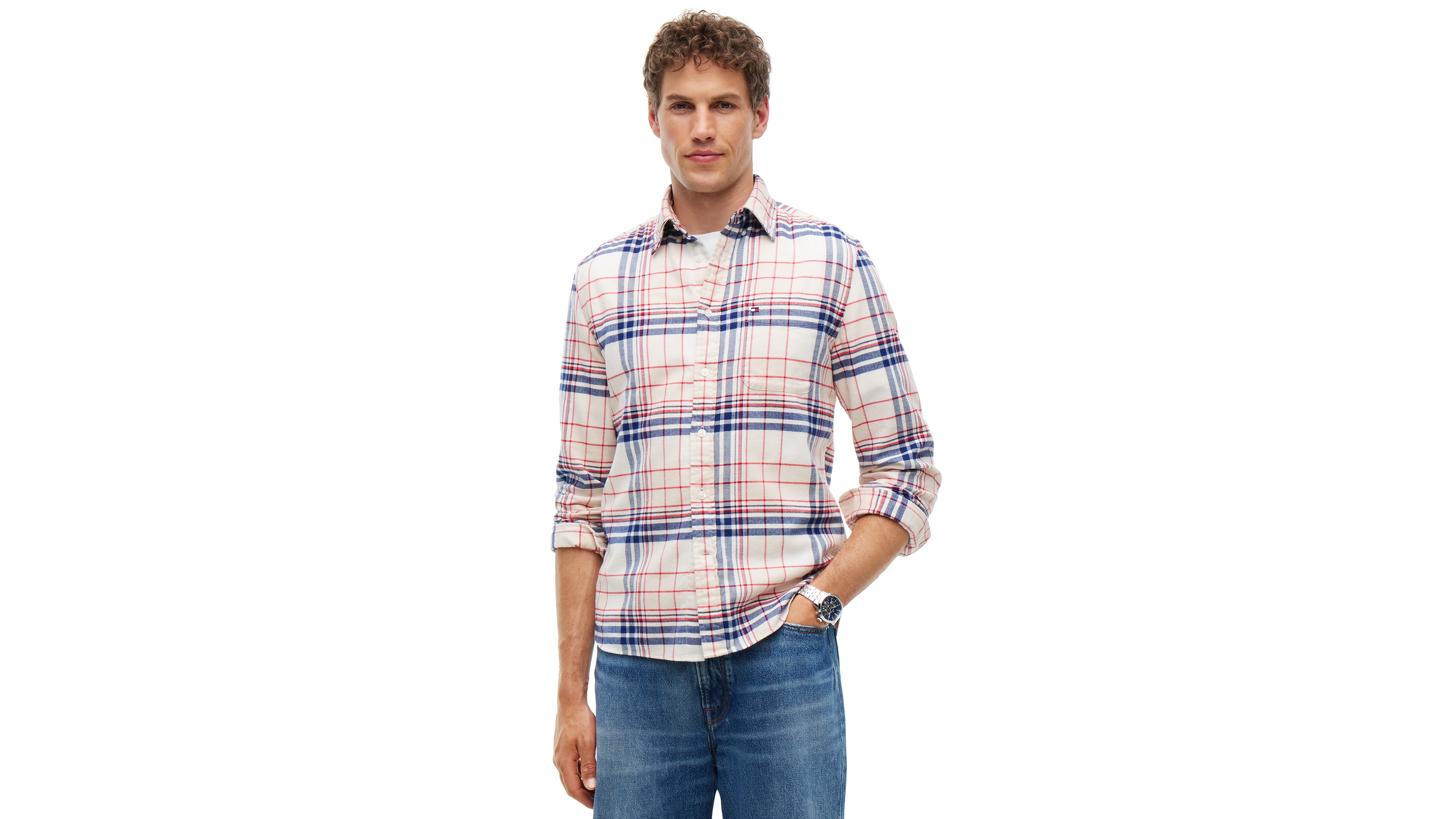 Tommy Hilfiger Men's Hero Plaid Flannel Relaxed-Fit Shirt
