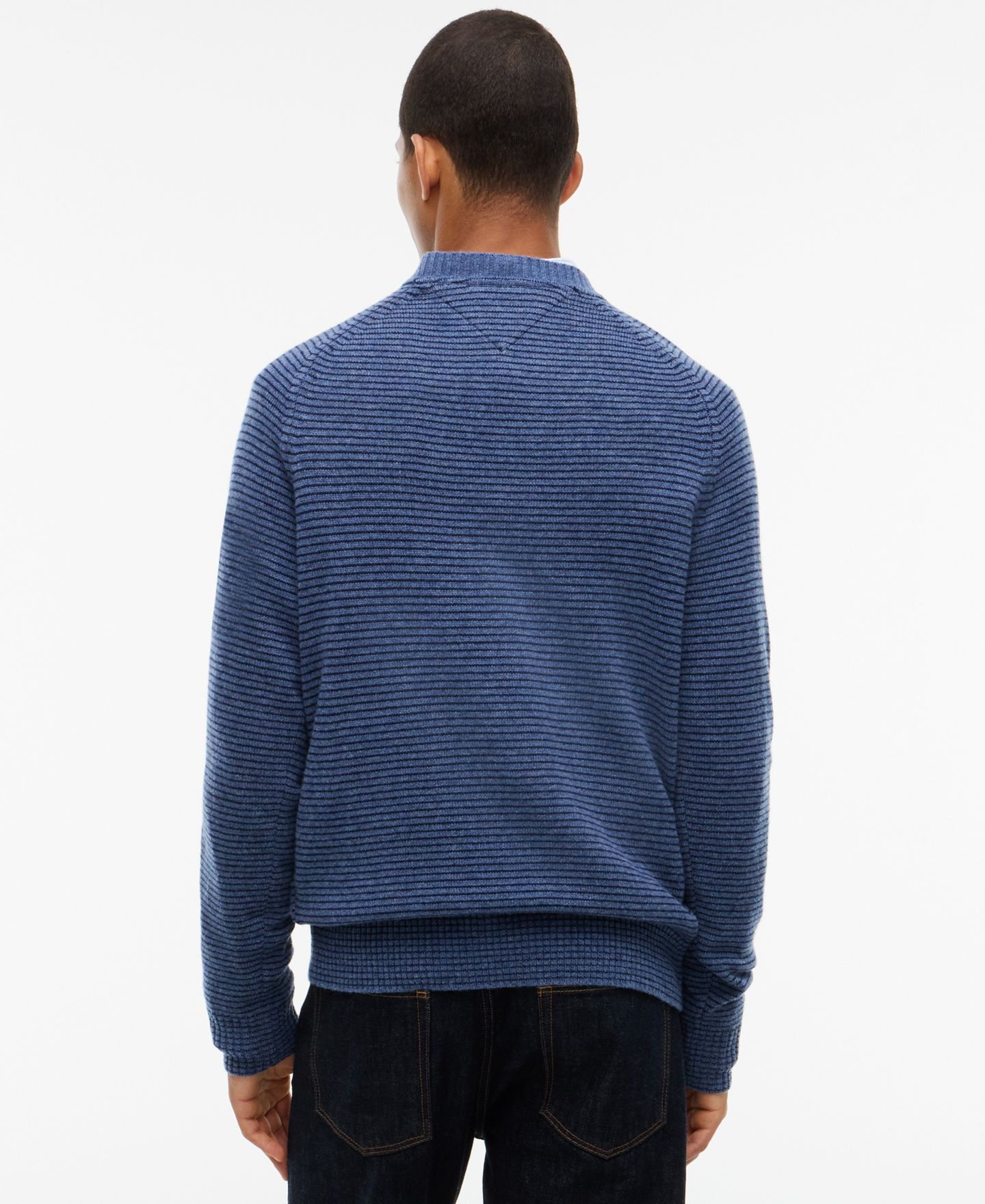 Мужские платья Tommy Hilfiger Dress Casual Crewneck Wool Sweater, цвет: Морской меланжевый / Тёмно-синий — фото 4