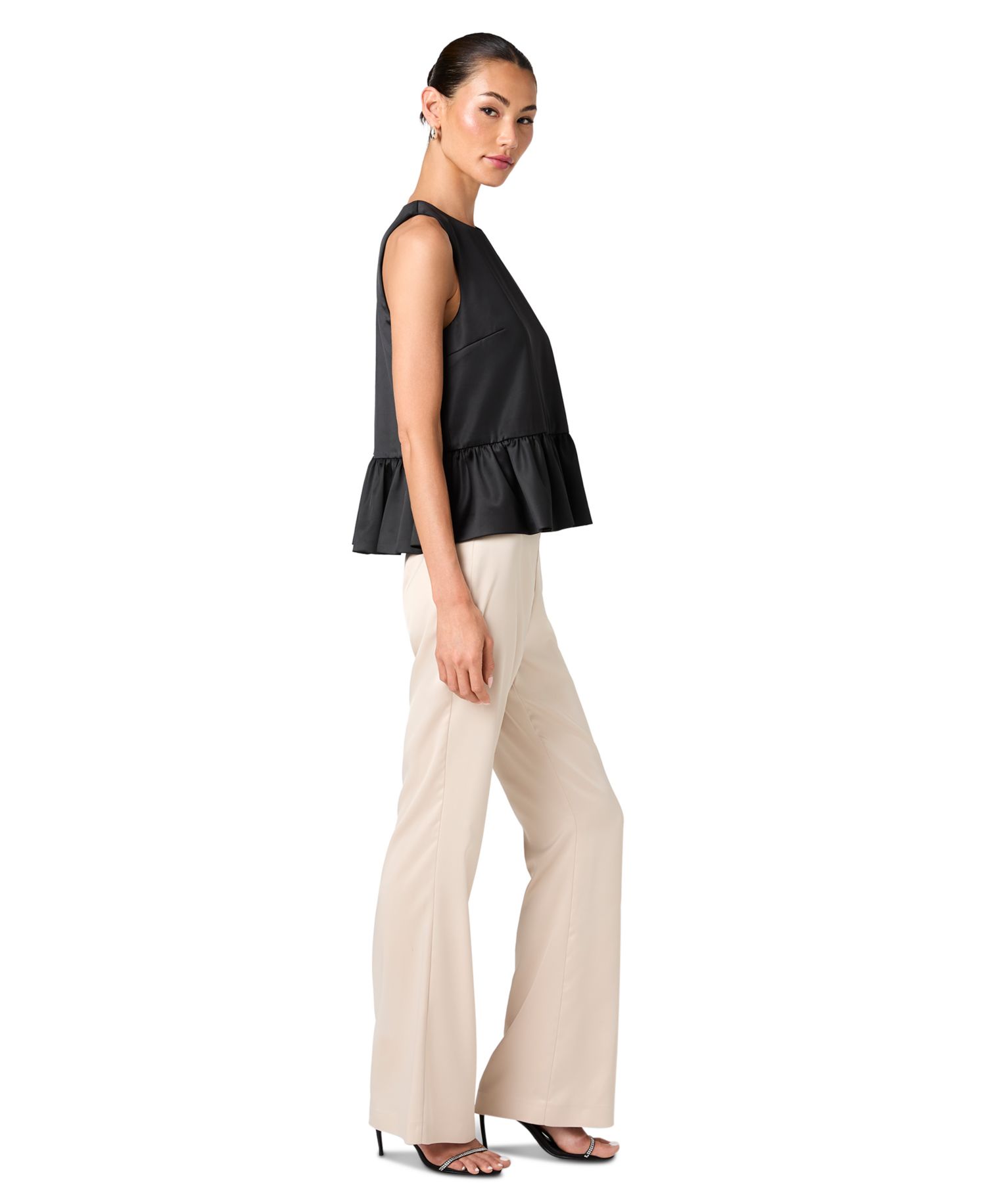 Women's Carey Satin Sleeveless Peplum Top