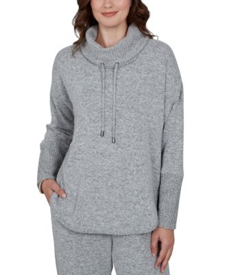 Petite Oversized Cowl Neck Long-Sleeve Pullover