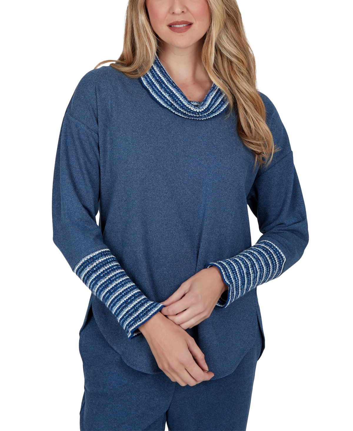 Ruby Rd. Women's Cowl Neck Fair Isle Long-Sleeve Pullover