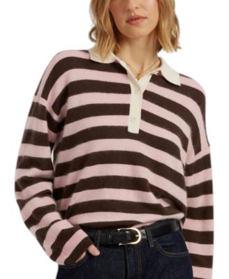Chinti and Parker Women's Merino Stripe Polo Top