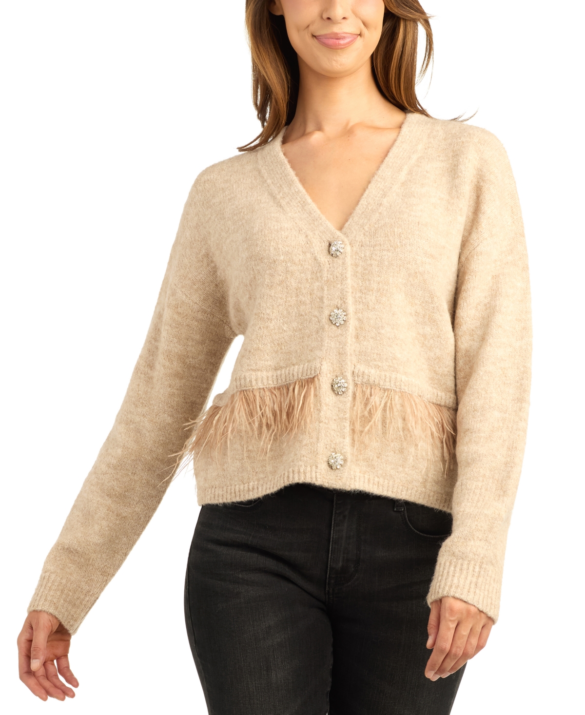 Bcx Juniors' Long-Sleeve V-Neck Lightweight Cardigan