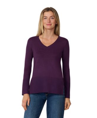 Women's V-Neck Rib Trim Sweater
